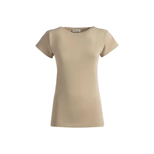 BALLY SS24 Стандартная T-рубашка Женская Бежевая