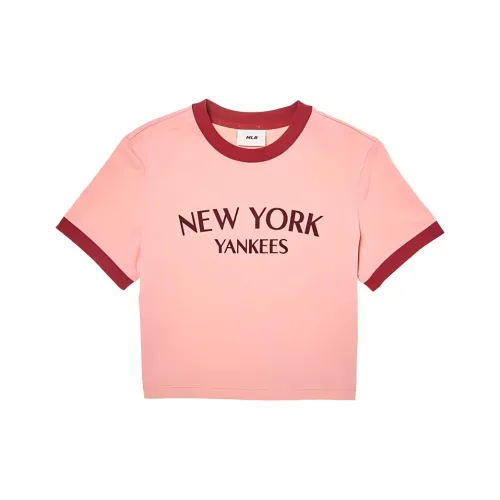 MLB Base Logo New York Yankees T-Shirt Женская Розовая