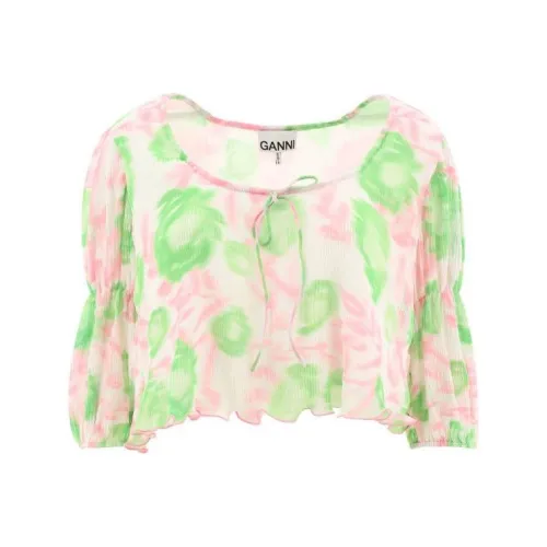 GANNI Зеленые Женские T-рубашки