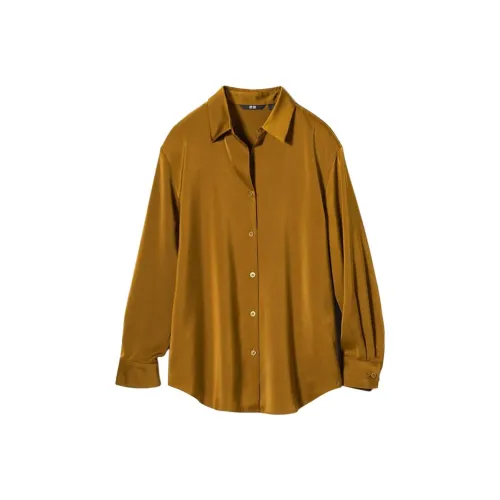 UNIQLO Рубашка Женская Светлый Умбра