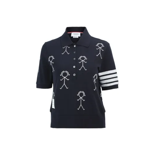 THOM BROWNE Темно-синий Женское Поло