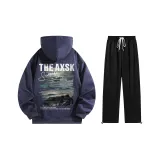 Комплект одежды (Темно-синий топ + черные штаны)