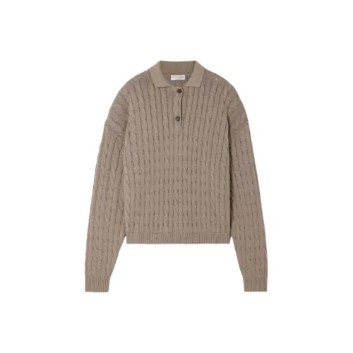 BRUNELLO CUCINELLI Свитер Женский Светло-Коричневый