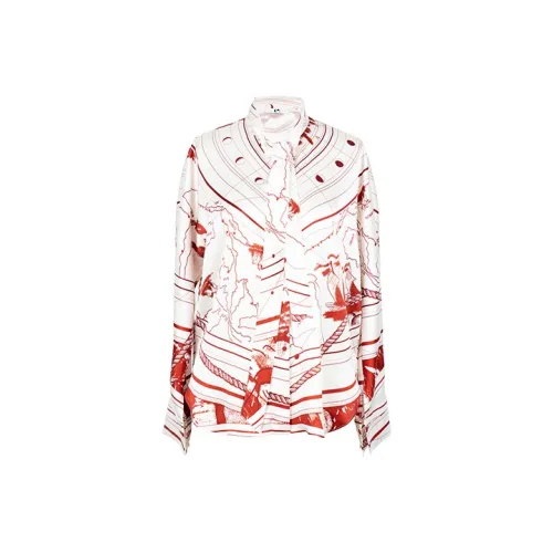 CM x IWC Геометрический узор Рубашка Осенний и Зимний Женская