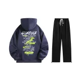 Комплект одежды (Темно-синий топ + черные штаны)