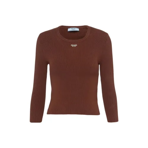 PRADA Коричневые Женские Т-рубашки
