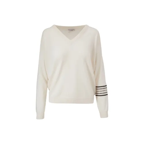 Brunello Cucinelli Белый Женские Кашемировые Свитеры