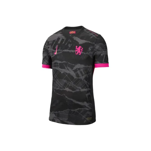 Nike Chelsea FCDri Форма ADV Match Third Retro Футбольные Джерси Мужской Темно-серый Черный Ярко-желтый Ярко-розовый