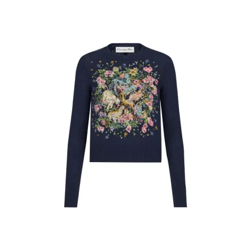 Dior Quarterly New Products Темно-синий Женские Кашемировые Свитеры