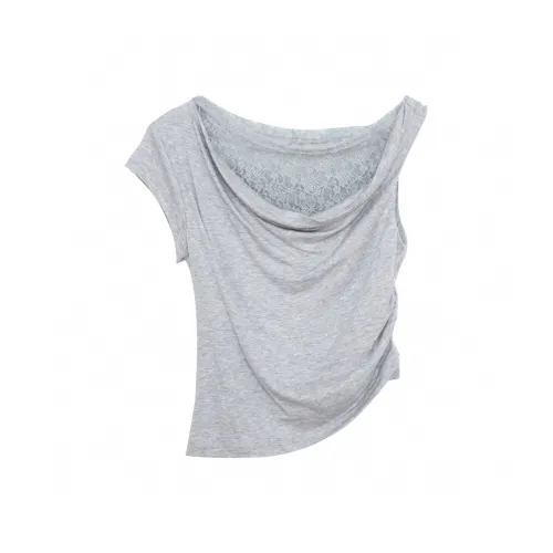 UNSPECIFIED Стандартная T-рубашка Женская Серого цвета