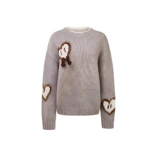 AIVEI Свитер Женский Кремовый Коричневый