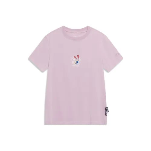 LINING Disney Collaboration Collection Zootopia Collection T-Shirt Женская Мягкий Песочный Розовый