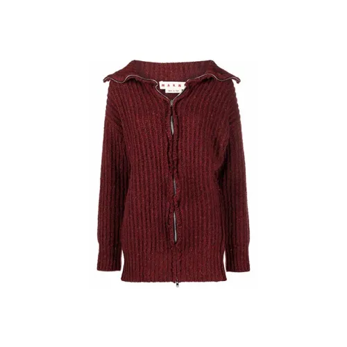 MARNI Облегающий свитер женский темно-красный