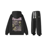 Комплект одежды (Черный свитшот + Черные спортивные штаны)