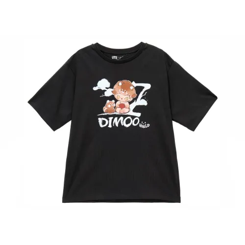 UNIQLO POP MART, Коллаборация Темно-серые Женские Футболки