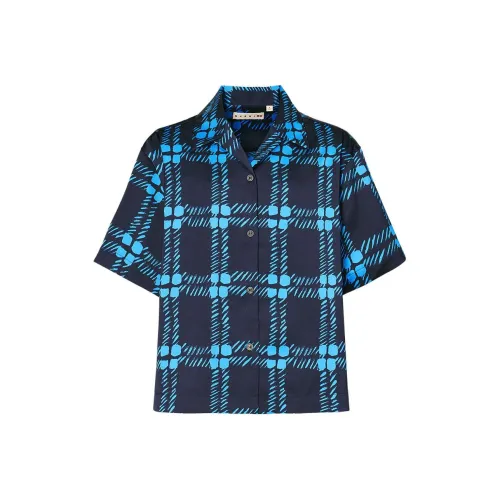 UNIQLO MARNI Co Брендинг Темно-синие Женские Рубашки