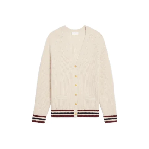 CELINE SS22 Свободный крой Свитер Женский Кремовый