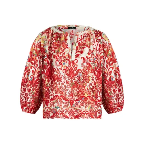 ETRO Женские Рубашки Красного Цвета