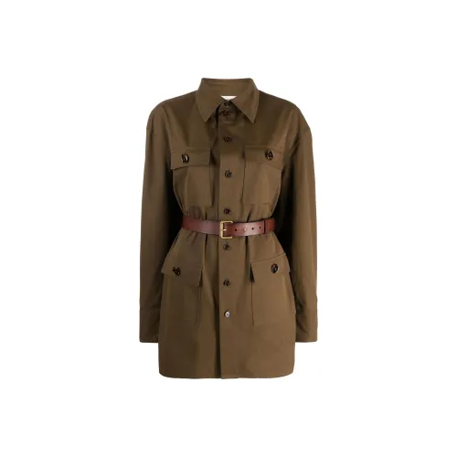 SAINT LAURENT Рубашка Женская Верблюжий Коричневый