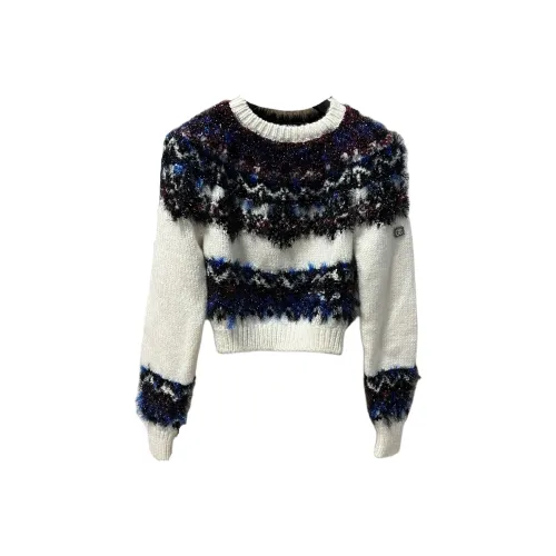 CHANEL Черный/Белый Женские Свитеры