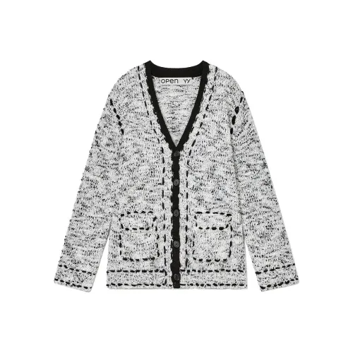 OPEN YY Твид STITCH Кардиган Свитер Женский Айвори Айвори