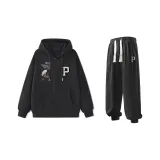 Комплект одежды (Черный свитшот + Черные спортивные штаны)