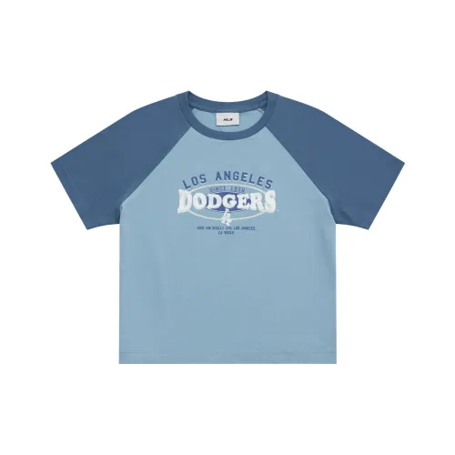 MLB Preppy Style Collection Los Angeles Dodgers SS25 Реглан с короткими рукавами T-рубашка Женская Джинсовая