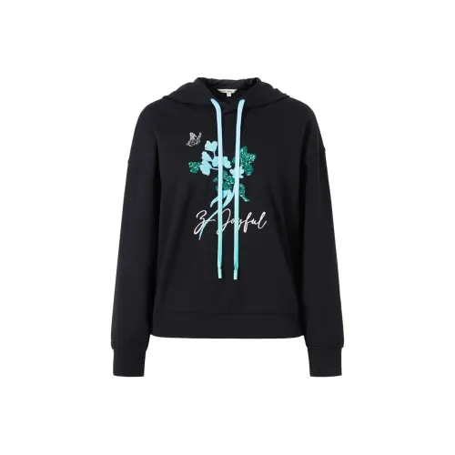 JZ. ANNAKRO Толстовка Женская Цветочный Черный