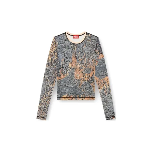 DIESEL T-Shirt Женская Серый Синий