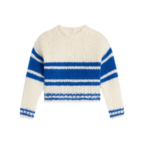 CELINE SS25 Свитер Женский Экрю Синий