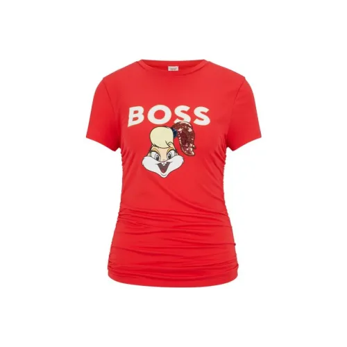 HUGO BOSS HUGO BOSS X LOONEY TUNES SS23 Ярко-красные Женские футболки