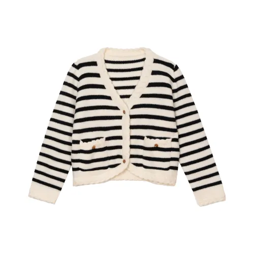 FAWENXIANGZI Свитер Женский Черный Белый Полосы