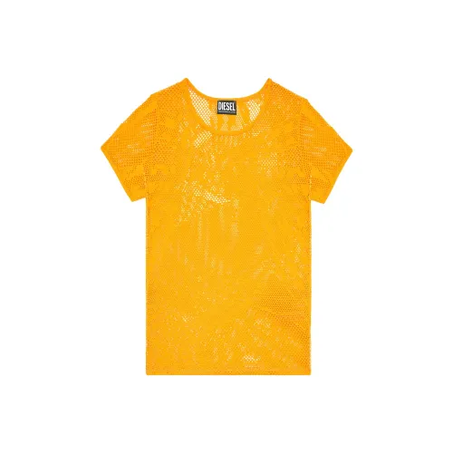 DIESEL Оранжево-желтые Женские Т-рубашки