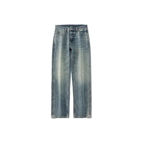 UKTK Винтажные синие мужские джинсы