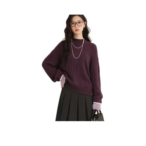 Alxnan Фиолетовые Женские Свитеры