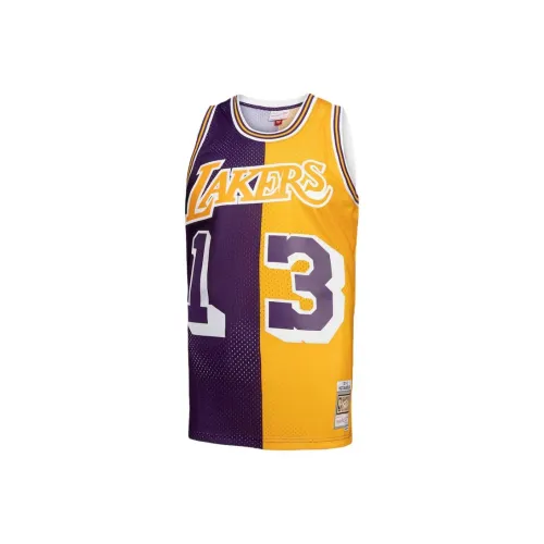 NBA x MITCHELL NESS Los Angeles Lakers Wilt Chamberlain Баскетбольная Джерси Мужская Фиолетовая Золотая