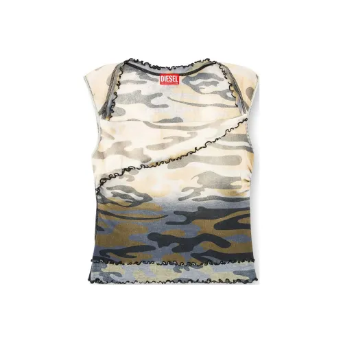 DIESEL T-Shirt Женская Серый Синий