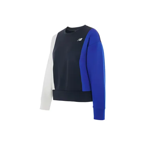 New Balance Colorblock Пуловер Свитшот Женский Синий