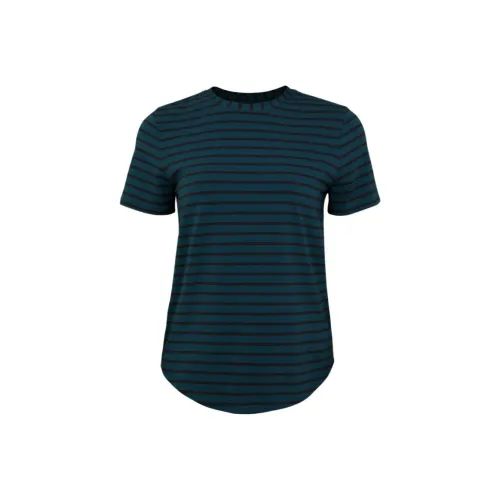 Lululemon Love Collection Полосы Зеленый нефрит Черный Гранит Женские Футболки