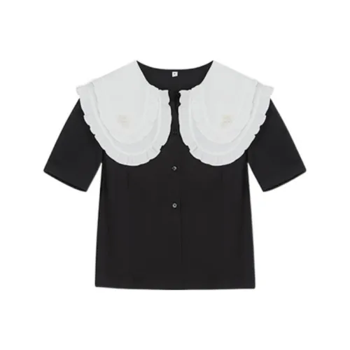 ITIB Черное с белым Ожерелье-чокер Женские Рубашки