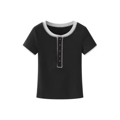 PAIN OR PLEASURE Летний Регулярный T-Рубашка Женская Черная