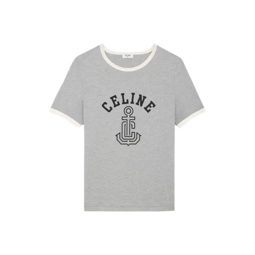 CELINE SS25 T Рубашка Женская Серого цвета