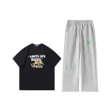 Черный топ+серые брюки