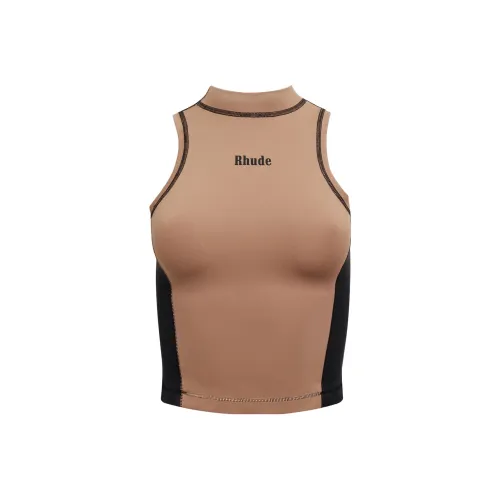 Rhude Темно-кофейные Женские Футболки