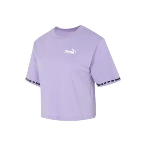 PUMA Т-рубашка с оборванным плечевым рукавом женская фиолетовая