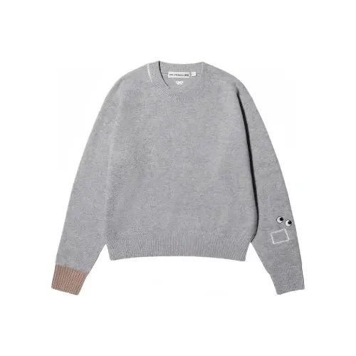 UNIQLO x Anya Hindmarch совместный бренд Свитер Женский Светло-Серый