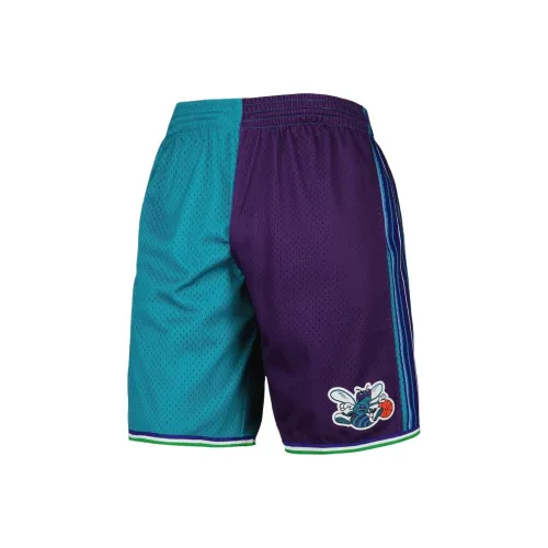 NBA x MITCHELL NESS Charlotte Hornets CLASSICS 1999 Split Swingman Баскетбольные шорты Мужские Cyan Purple