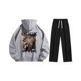 Комплект одежды (Свитшот серого цвета Фотиния + Черные штаны)