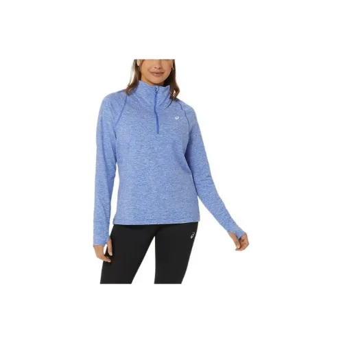 Asics THERMOPOLIS Полузастежка T Рубашка Женская Синяя