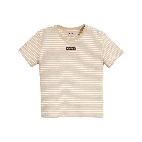 Levi's Комплект с короткими рукавами T-рубашка Женская Хаки-желтая